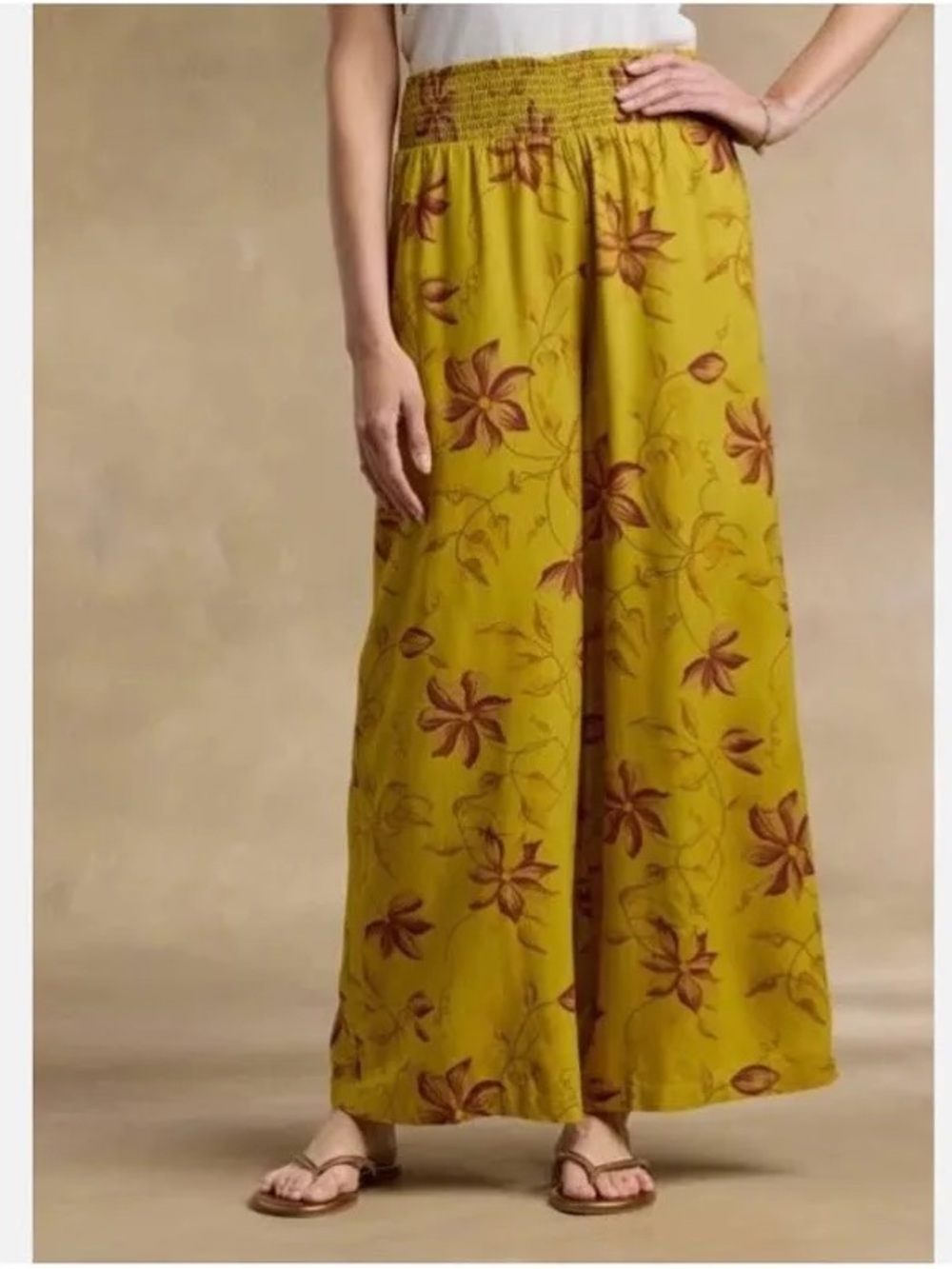 Sundance Himari Wide-Leg Pants in Yellow & Maroon size Medium